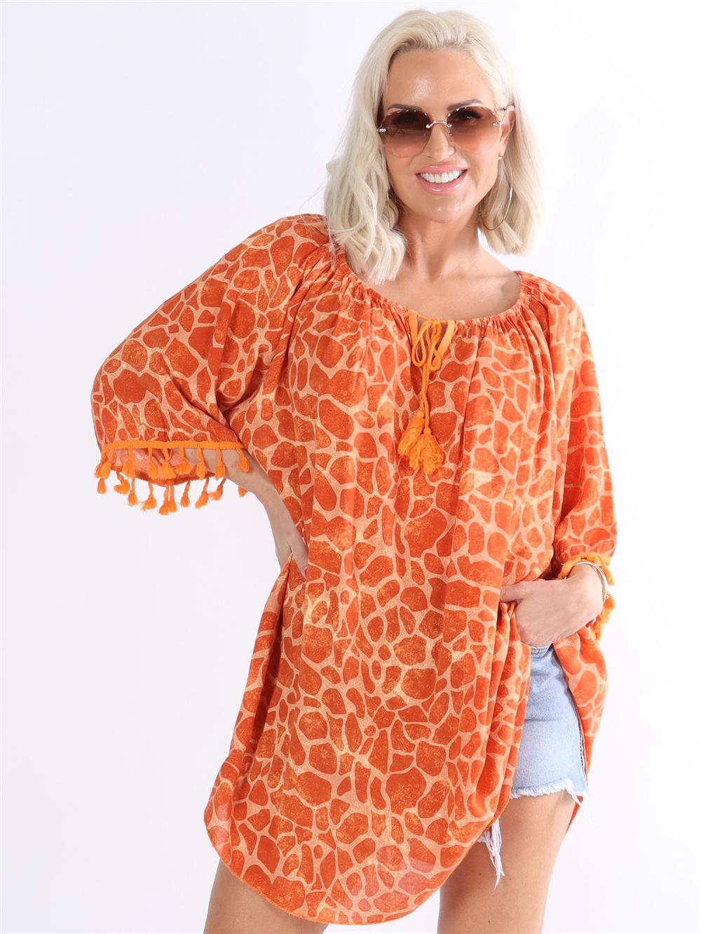 Gilsa - Mønstret tunika med kvaster